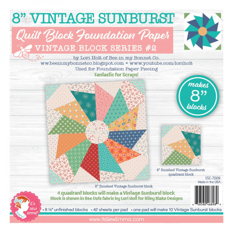 Vintage Sunbursts Foundation Paper Pad - 8 Inch Blocks