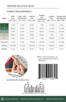 Winter Solstice Quilt Pattern Amber Elliot Alderwood Studio Patterns  Picture of Back of Pattern ALD-Winter