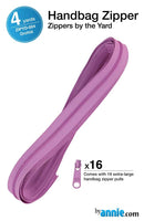 Zippers by the Yard in Orchid color