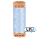 Aurifil Mako 80wt Cotton 274 m (300 yd.) spool - 2710 Light Robins Egg