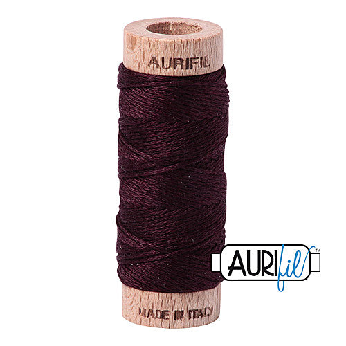 Aurifil Mako Cotton 6-Strand Floss 16 m (18 yd.) spool - 2465 Very Dark Brown