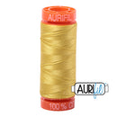 Aurifil Mako 50wt Cotton 200 m (220 yd.) spool - 5015 Gold Yellow