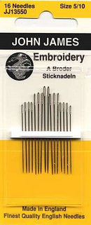 John James Embroidery/Crewel Needles - Sizes 5/10
