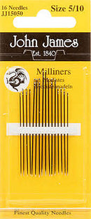 John James Milliners/Straw Needles - Sizes 5/10