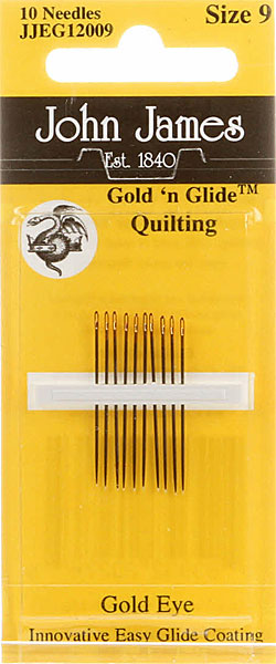 John James Gold'n Glide Between/Quilting Needles - Size 9