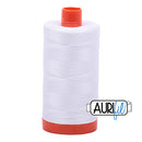 Aurifil Mako 50wt Cotton 1300 m (1422 yd.) spool - 2024 White