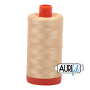 Aurifil Mako 50wt Cotton 1300 m (1422 yd.) spool - 6001 Light Caramel<br>