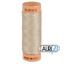Aurifil Mako 80wt Cotton 274 m (300 yd.) spool - 5011 Rope Beige