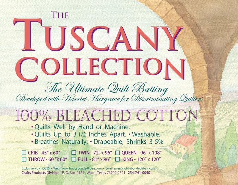 Hobbs Tuscany Bleached Cotton - 72 Inch X 96 Inch Twin