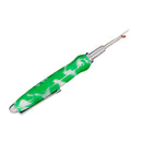 Handmade Acrylic Single Blade Seam Ripper - Green White Marble