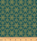 A Festive Medley 13183M-85 Golden Medallion Teal by Jackie Robinson for Benartex