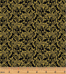 A Festive Medley 6872M-12 Festive Scroll Black by Jackie Robinson for Benartex