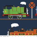 All Aboard with Thomas & Friends C11006-NAVY Train Line by Riley Blake Designs
