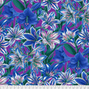 Amaryllis PWPJ104.BLUE by Philip Jacobs for Free Spirit