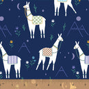 Cubby Bear Flannel 52707-3 Navy Llama Field Windham Fabrics