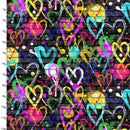 Dogs in the City 19140-BLK-CTN-D Graffiti Love Black by Weekday Best for 3 Wishes Fabric