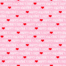 Gnomie Love 9784-22 Pink Happy Valentine's Day Words by Shelly Comiskey for Henry Glass