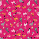 Kitty Loves Candy KC23900 Cats in Hats Pink by Poppie Cotton