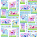 Moonbeams and Rainbows 380-1 White Patchwork by Kate Mawdsley for Henry Glass