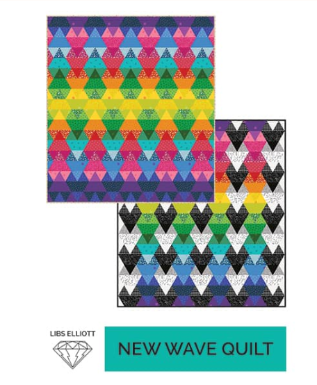 New Wave is a tiny English Paper Piecing project by Canadian designer Libs Elliott. Make a rainbow wave with lots of colors, or simplify with a little black and white and grey! Includes the pattern and all paper pieces to complete the quilt. Finished Quilt Size: 16 x 18 inches. From Paper Pieces.