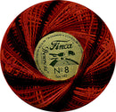 Presencia Size 8 Finca Perle Cotton 77yd. - 9275 Red & Black