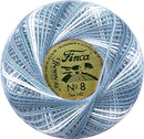 Presencia Size 8 Finca Perle Cotton 77yd. - 9630 Variegated Delft Blue