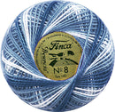 Presencia Size 8 Finca Perle Cotton 77yd. - 9655 Variegated Antique Blue