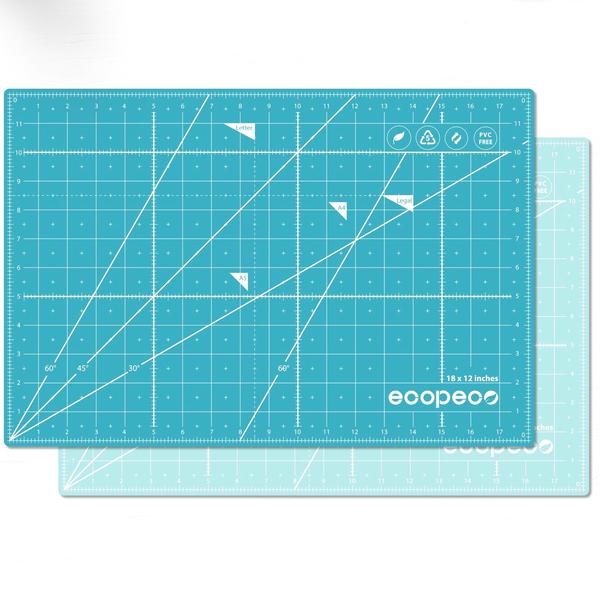 Ecopeco Reversible Cutting Mat - 12 Inch X 18 Inch Quetzal Blue