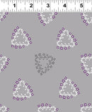 Purple Reign Y3370-118 Triangle Wreaths Light Pewter by Clothworks