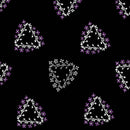 Purple Reign Y3370-3 Triangle Wreaths Black by Clothworks