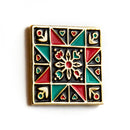 Quilt Block Enamel Pin - Black