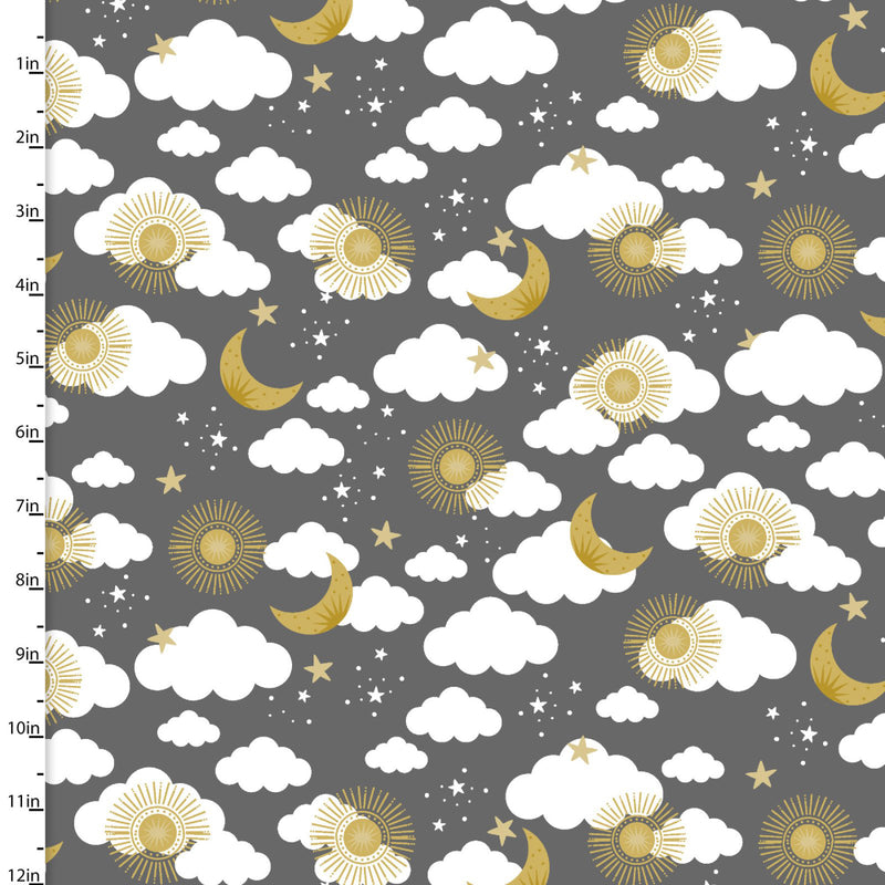Stay Wild Moon Child Flannel 20261-GRY-FLN-D Goodnight Dreams Gray by Ilis Aviles for 3 Wishes Fabric