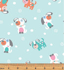 Twinkle Comfort Flannel 12883F-80 Puppy Love Flannel Aqua by Kanvas Studio for Benartex