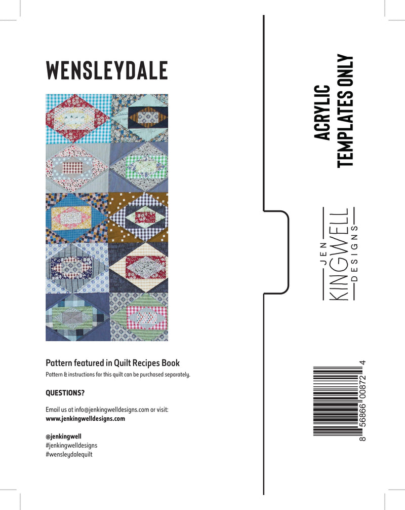 Wensleydale Quilt Acrylic Templates Only