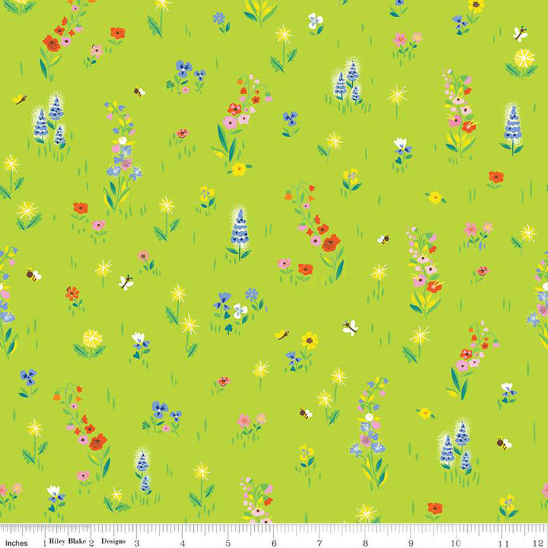 100 Aker Woods C15172-LIME Picnic Meadow by Jill Howarth for Riley Blake Designs