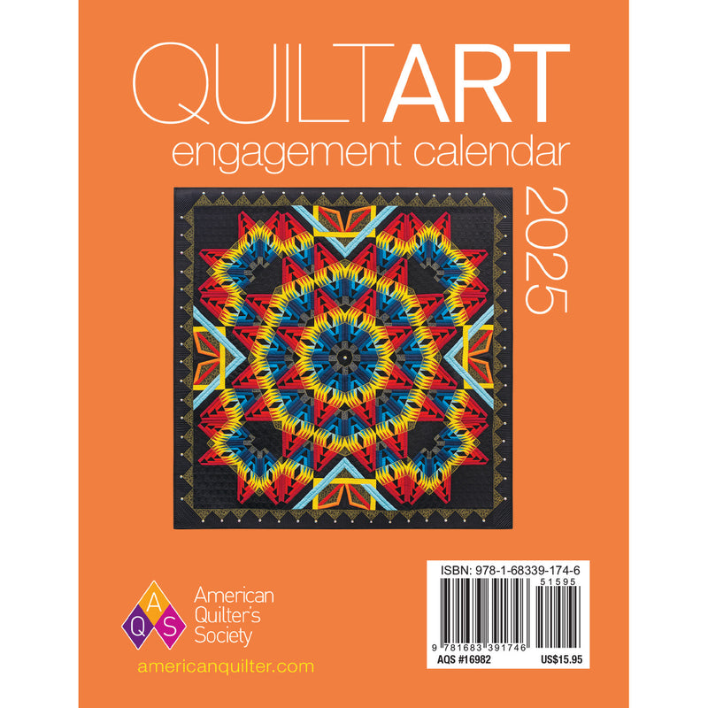 2025 AQS Quilt Art Engagement Calendar Back Cover AQS16982