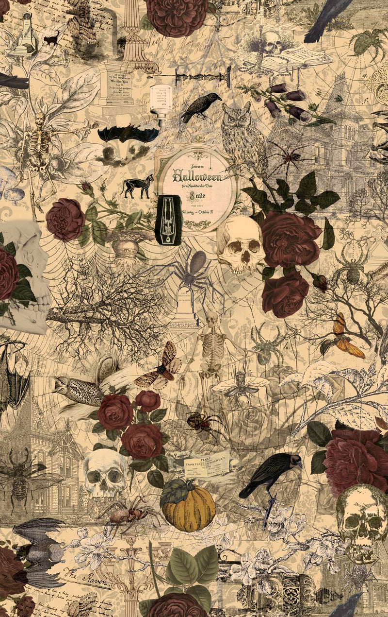 3 Sisters Favorites Collages 44371-11 Multi Haunted Mansion Collage by 3 Sisters for Moda