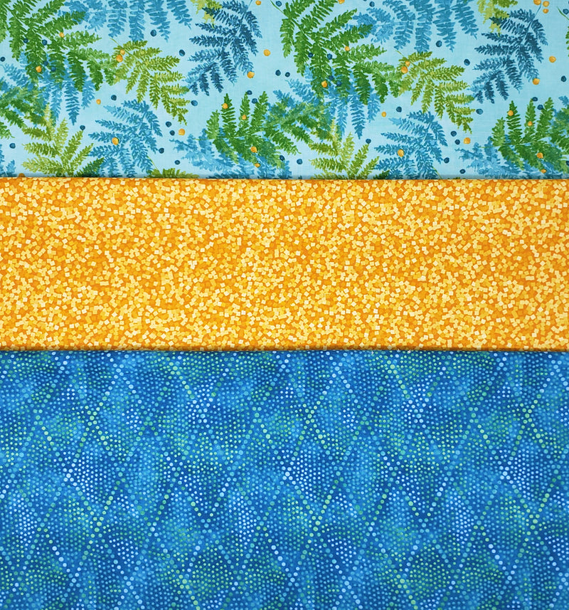 3 Yard Fabric Bundle for Fabric Cafe Books/Patterns - Carolina Ferns (Printed Cotton)