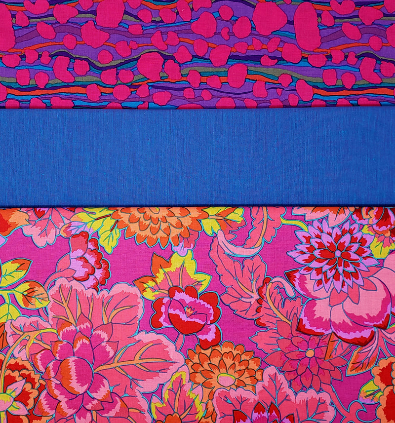 3 Yard Fabric Bundle for Fabric Cafe Books/Patterns - Cloisonne in Pink (Printed Cotton)