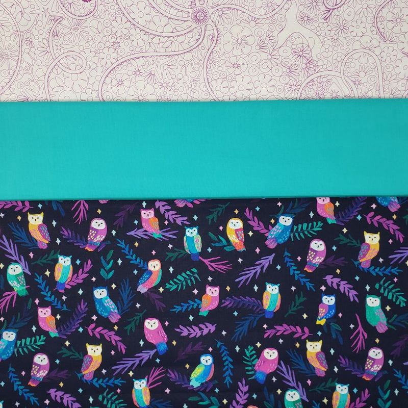 3 Yard Fabric Bundle for Fabric Café Books/Patterns - Hoot-en-nanny (Printed Cotton)