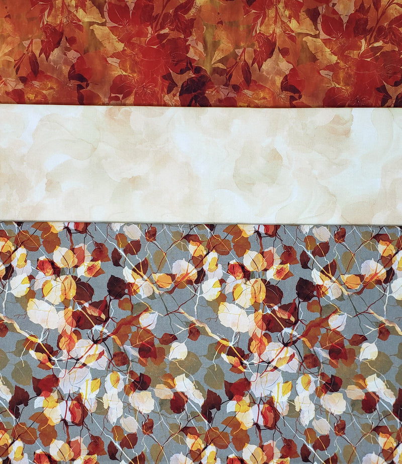 3 Yard Fabric Bundle for Fabric Cafe Books/Patterns - Reflections of Autumn (Printed Cotton)