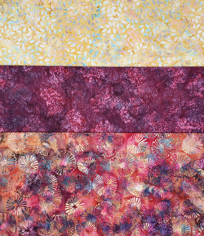 3 Yard Fabric Bundle for Fabric Café Books/Patterns - Simple Pleasure (Batik)