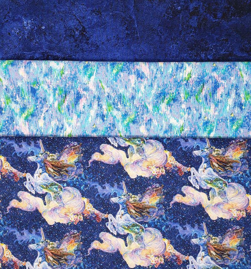 3 Yard Fabric Bundle for Fabric Cafe Books/Patterns - Unicorn Dreams (Printed Cotton)