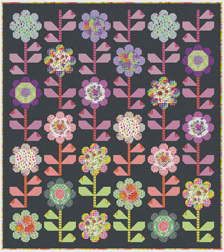 Blooming Bouquet Dark Quilt Untamed pattern picture