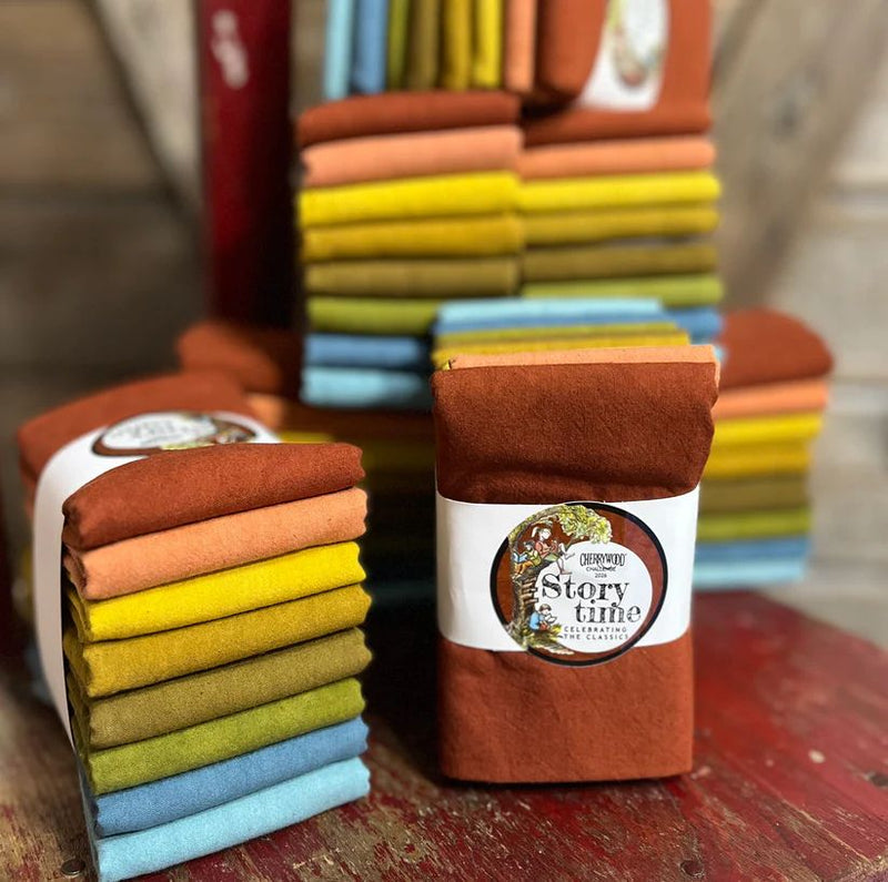 Cherrywood Hand Dyed Fabric 2026 Challenge - Storytime Fat Quarter Bundle shown on table