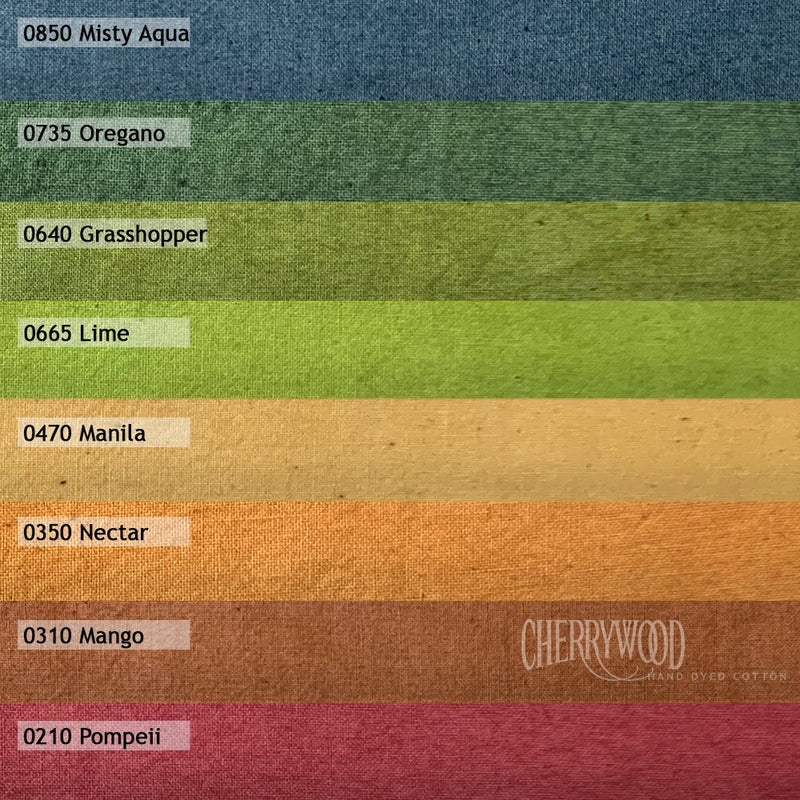 Cherrywood Hand Dyed Fabric 8-Step Fat Quarter Bundle Copenhagen