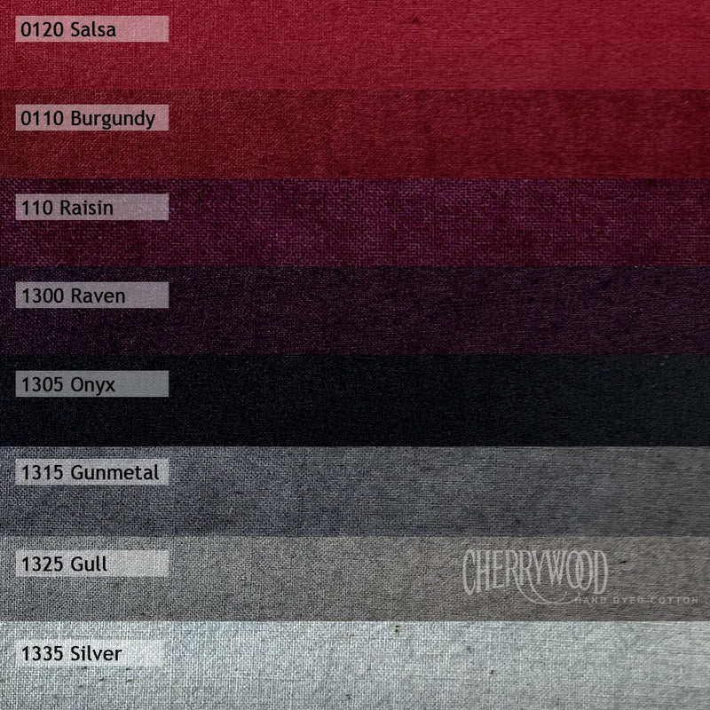 Cherrywood Hand Dyed Fabric 8-Step Fat Quarter Bundle Tuxedo