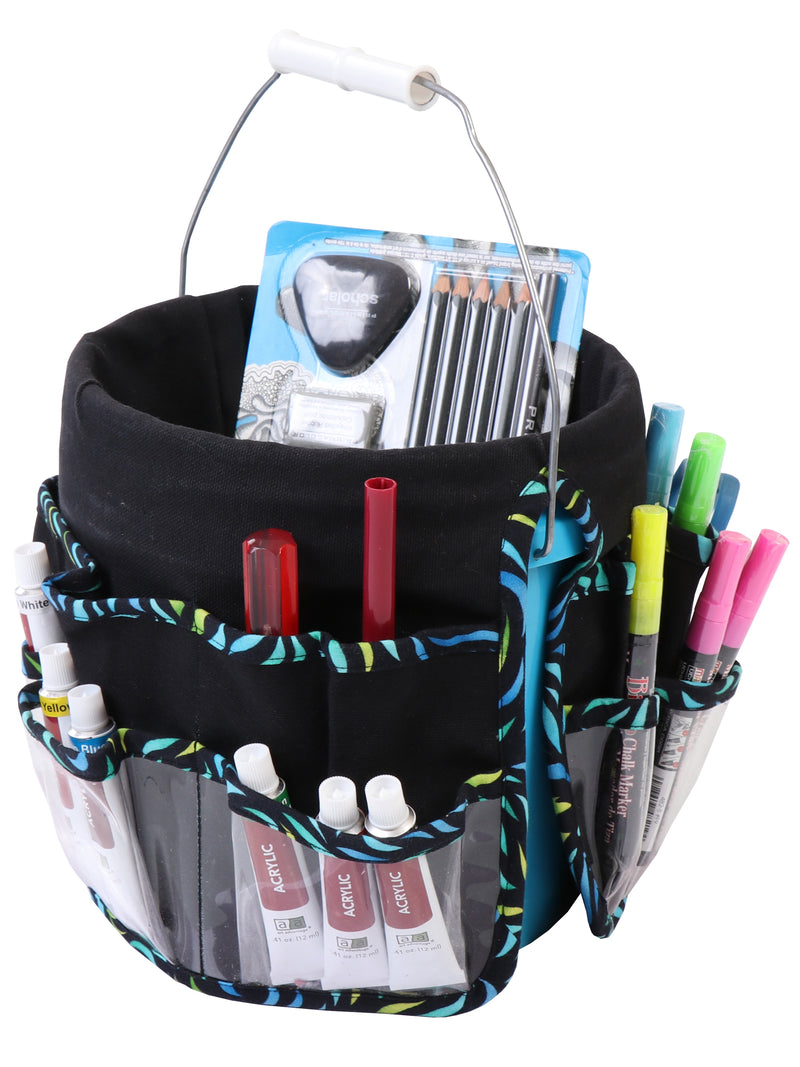 Crafter's Tool Caddy Pattern Close Up Picture of Tool Caddy with Art Supplies ByAnnie PBA113
