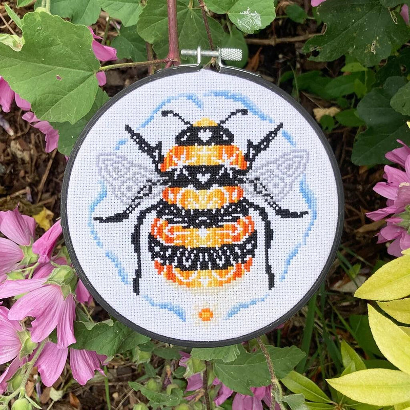 Cross Stitch Kit - Bee Kind in greenery