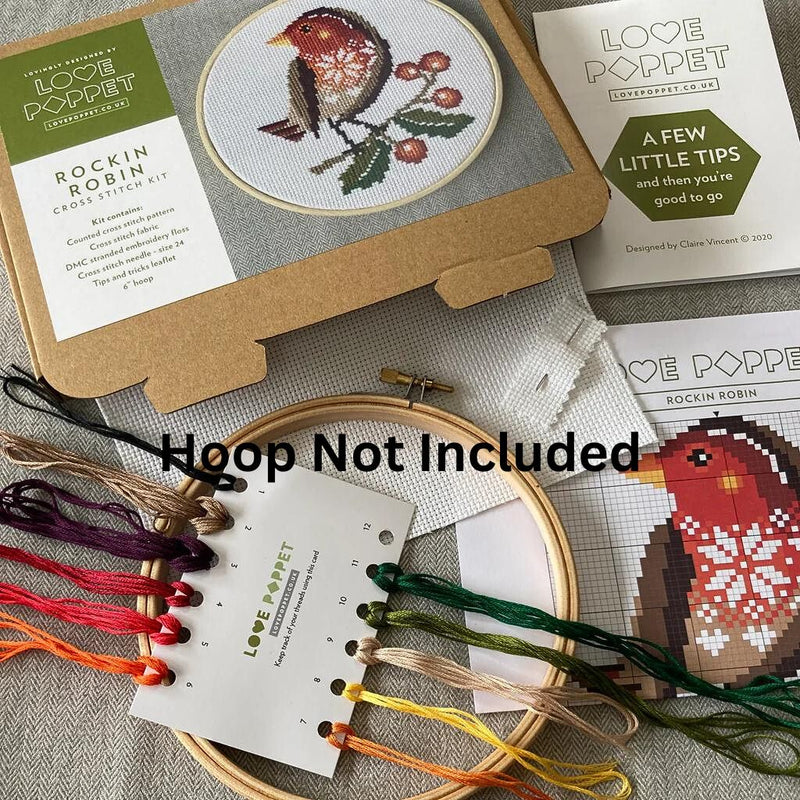 Cross Stitch Kit Rockin Robin Kit Contents